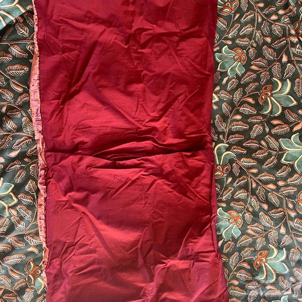 West Elm Lush Crinkle Velvet King Sham (1) Washed Ruby
